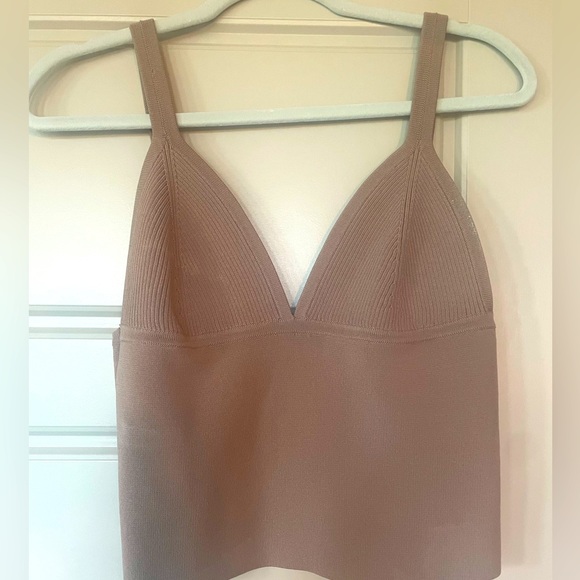 Zara Tops - ZARA M ribbed brown tank